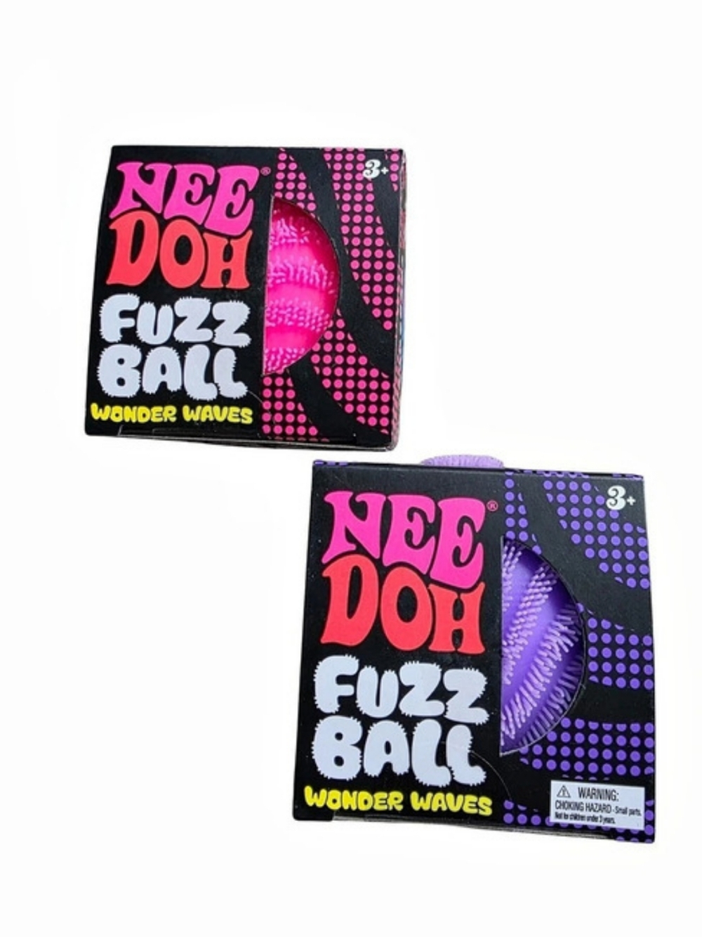 *AUTHENTIC* NeeDoh Fuzz Ball Wonder Waves Set Pink & Purple NWT